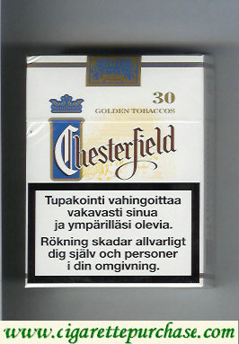 Chesterfield cigarettes Golden Tobaccos 30